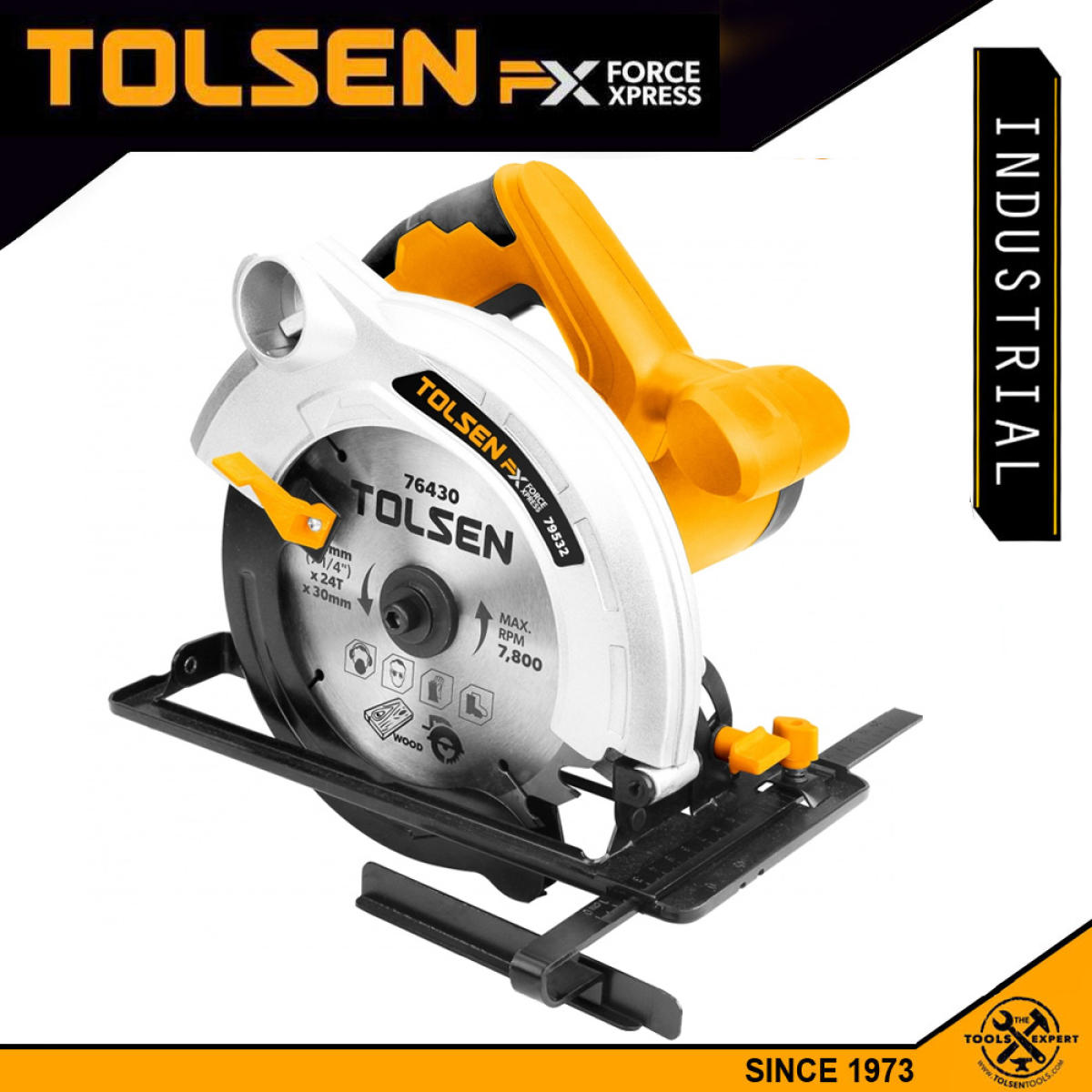TOLSEN 79532 Circular Saw 1300W, 185mm (7-1/4") Model: 79532_img_1