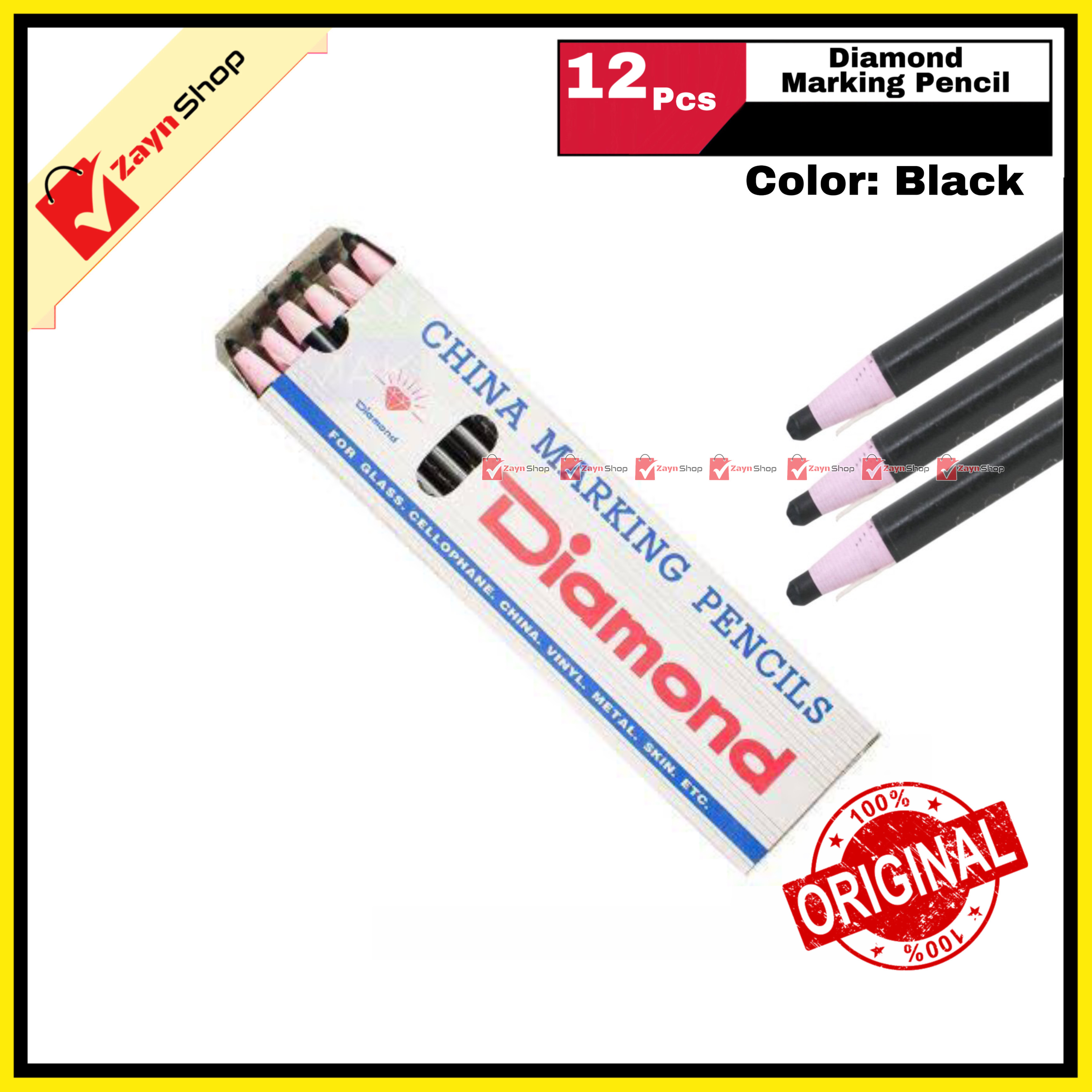 Diamond China Marking Color Pencil pack of 12 Colors_img_1