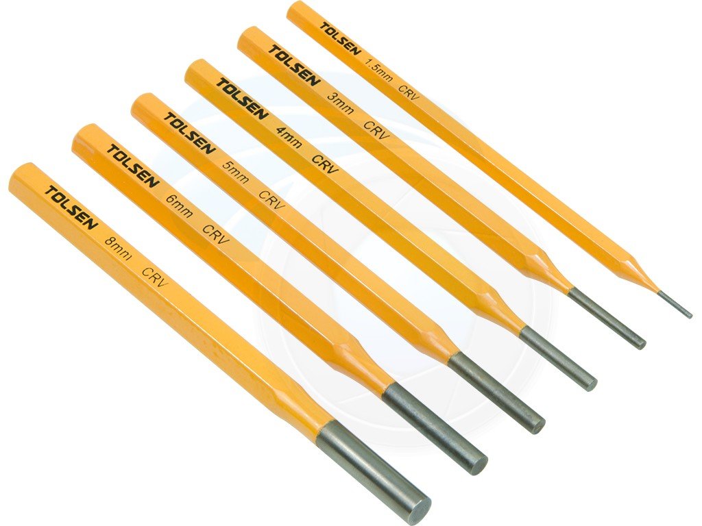 Tolsen 6Pcs Nail Punch Tool Set with Case (HRC56-62) Model:25090_img_1