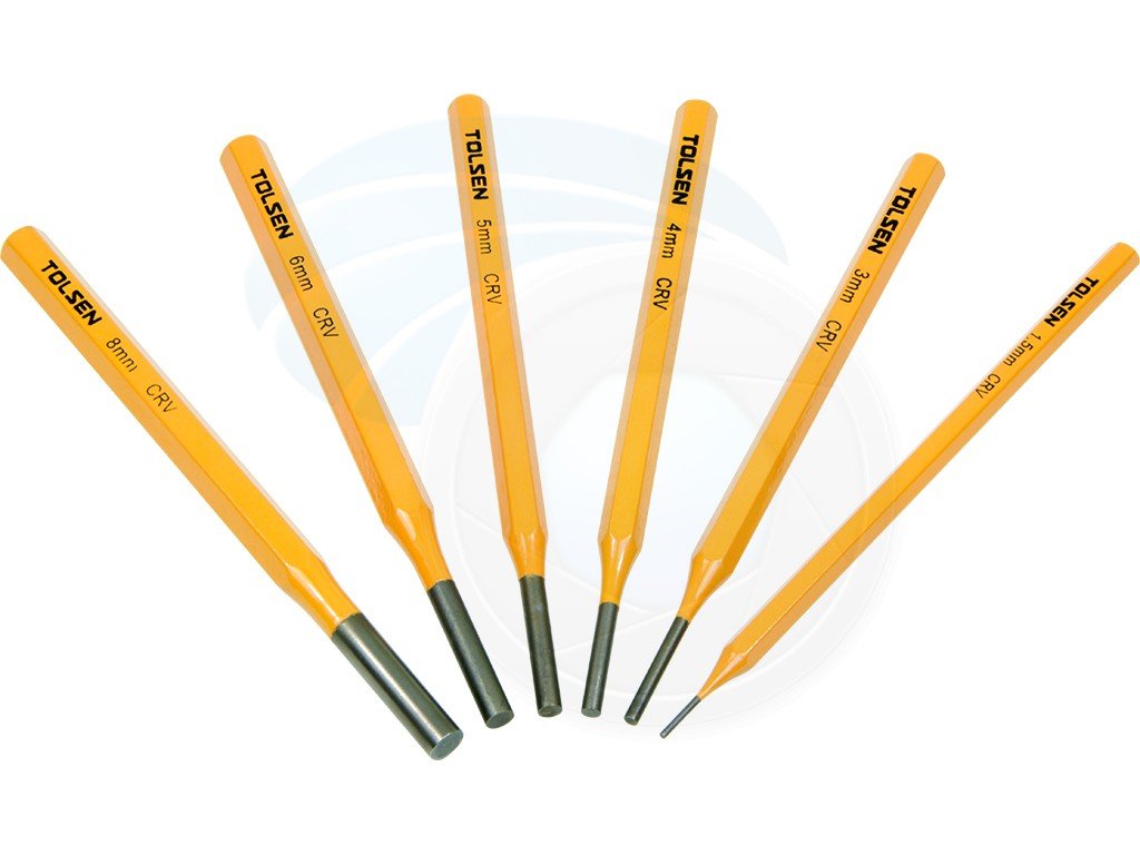Tolsen 6Pcs Nail Punch Tool Set with Case (HRC56-62) Model:25090_img_3