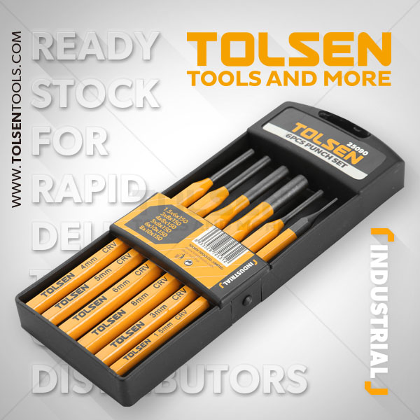 Tolsen 6Pcs Nail Punch Tool Set with Case (HRC56-62) Model:25090_img_4