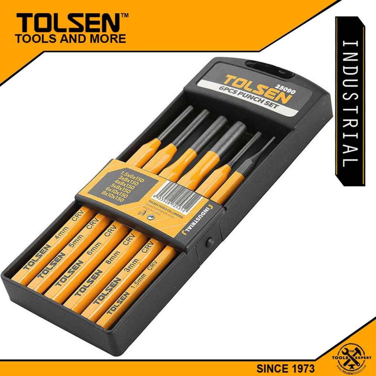 Tolsen 6Pcs Nail Punch Tool Set with Case (HRC56-62) Model:25090_img_5