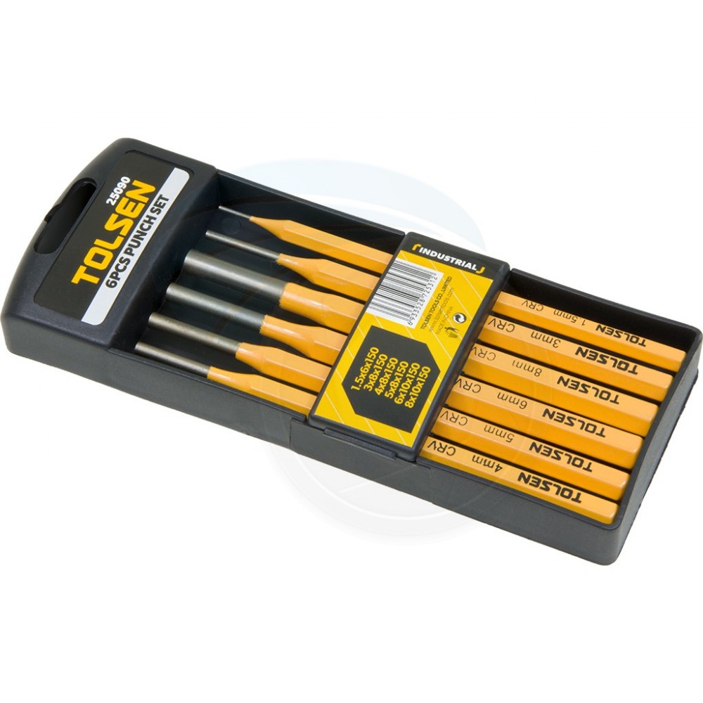 Tolsen 6Pcs Nail Punch Tool Set with Case (HRC56-62) Model:25090_img_7