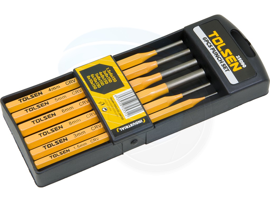 Tolsen 6Pcs Nail Punch Tool Set with Case (HRC56-62) Model:25090_img_8