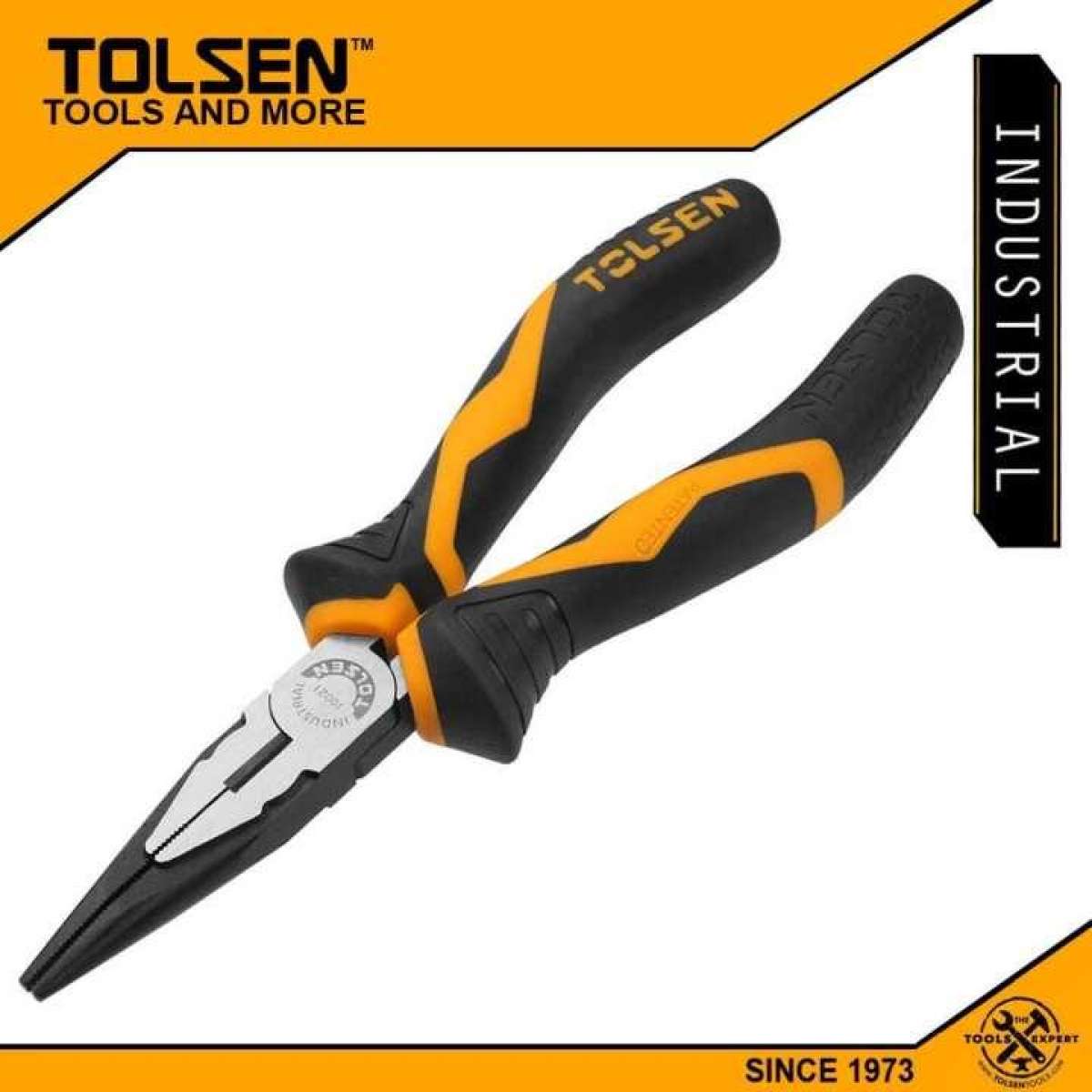 TOLSEN 10022 Long Nose Pliers, 8" or 200mm, Industrial GRIPro Series | Model 10022_img_3