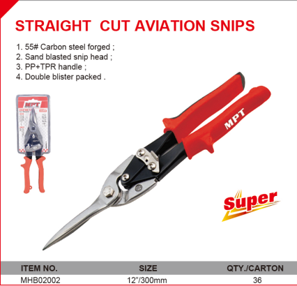 MPT MHB02002 Aviation Tin Snip, 12", ( Straight Cutter ); MHB02002