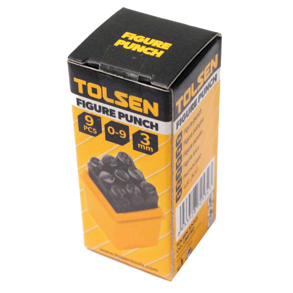 TOLSEN 25094 9Pcs Steel Number Punch Set | 3mm | Hardened Carbon Steel | Sandblasted Finish | Model: 25094_img_6