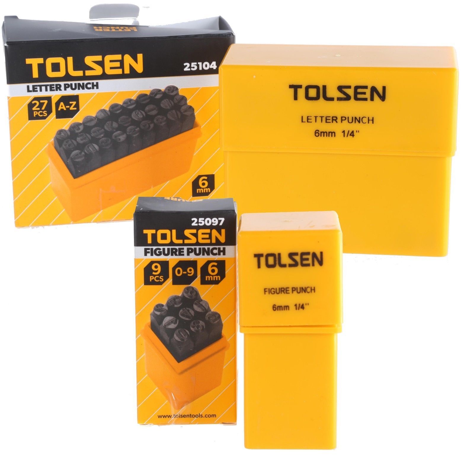 TOLSEN 25104 27Pcs Steel Letter Punch Stamp Set, 6mm, Hardened Carbon Steel | Sandblasted Finish | Model: 25104_img_2