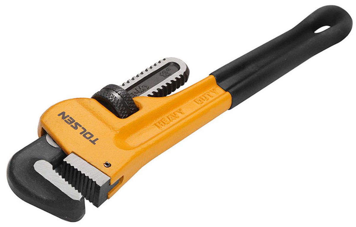 TOLSEN 10071 Pipe Wrench, 18" (450mm), Industrial Series, Dipped Handle, Max Clamping 60mm | Model: 10071_img_3