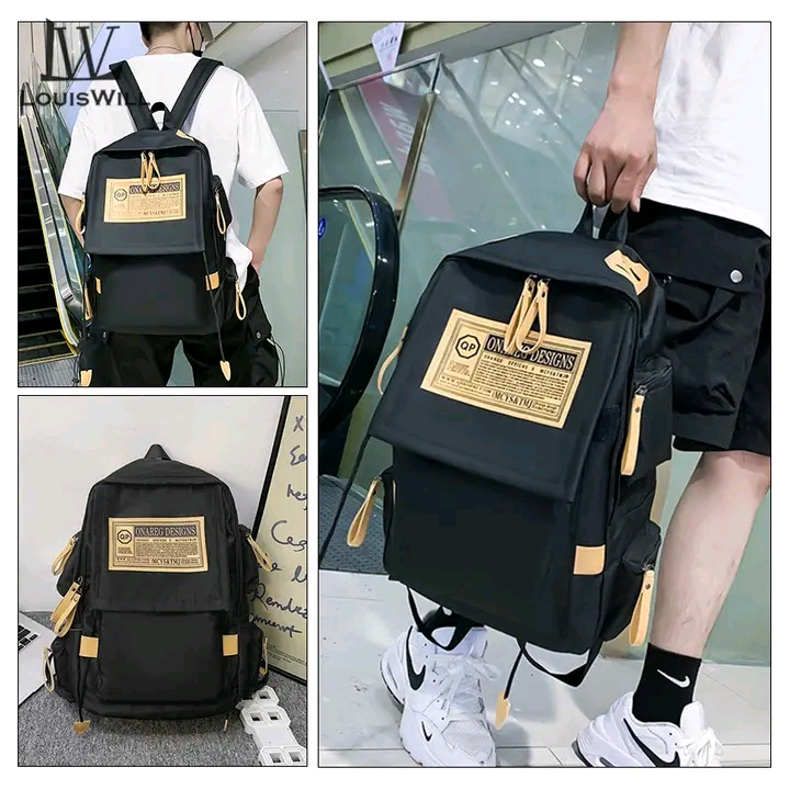 LouisWill Unisex Backpack Large Capacity Shoulder Bag Fashion Student Bag School Bag Hiking Travel Bags Men's Waterproof Bag Casual Nylon Backpacks_img_10