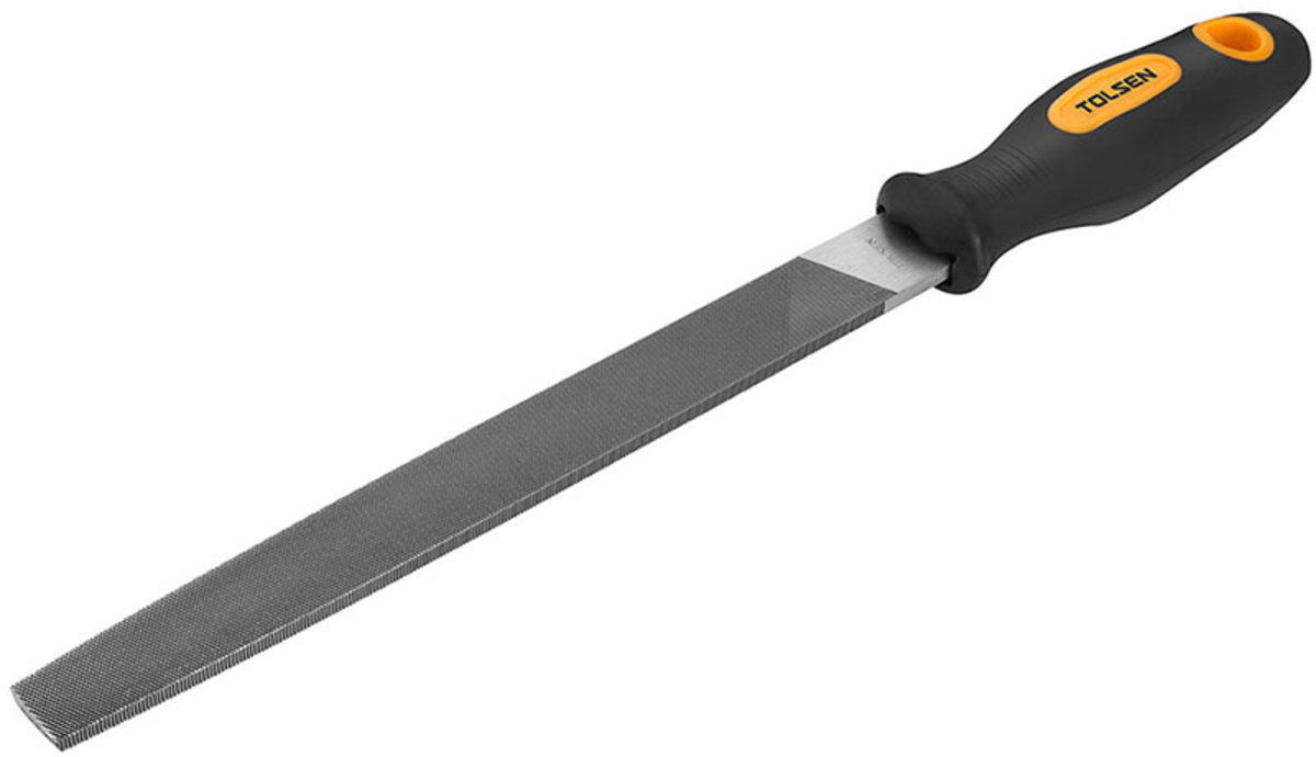 TOLSEN 32001 Steel File (Flat) | 8" (200mm) | T12 Carbon Steel | TPR Handle | Model: 32001_img_1