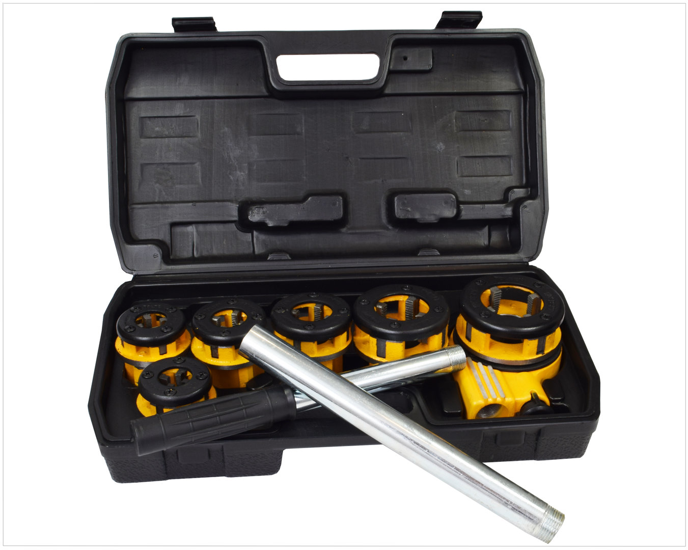 TOLSEN 33011 9Pcs Pipe Threading Set | BSPT | 1/4" to 1-1/4" | Ratcheting System | 2 Extension Bars | Model: 33011_img_4