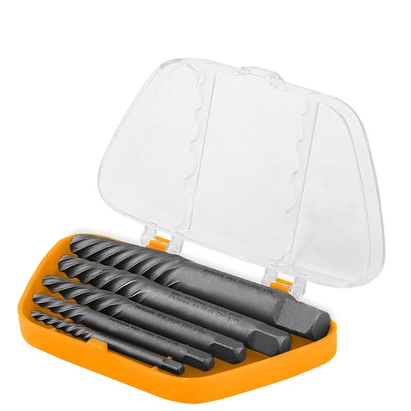 TOLSEN 33505 5Pcs Screw Extractor Set | Sizes 1# to 5# | High Quality Alloy Steel | Black Finish | Model: 33505_img_3