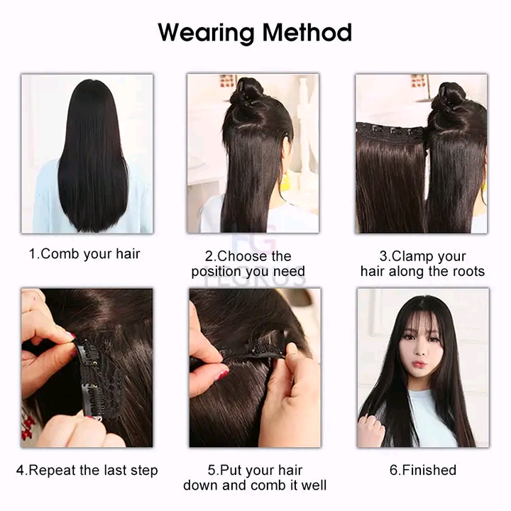 HEGRUS 60CM Natural Straight Hair Heat Resistant Synthetic_img_7