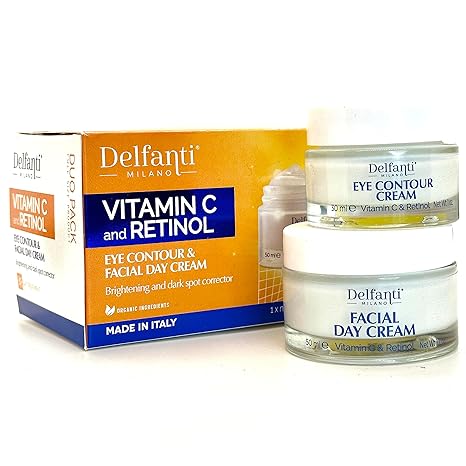 VITAMIN C & RETINOL DUO PACK Full Size Facial Day Cream and Eye Contour Cream (COS389)