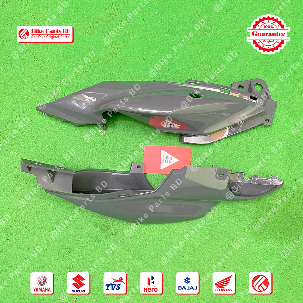 Back Panel for Yamaha FZS V3 Deluxe & FZS V4 (Metallic Grey) bike. thumbnail 2