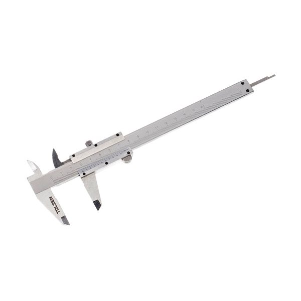 TOLSEN 35048 6" Steel Analog Vernier Caliper | 0-150mm | Accuracy 0.05mm | Carbon Steel | Chrome Plated | Four-Way Measurement | Hard Case | Model: 35048_img_2