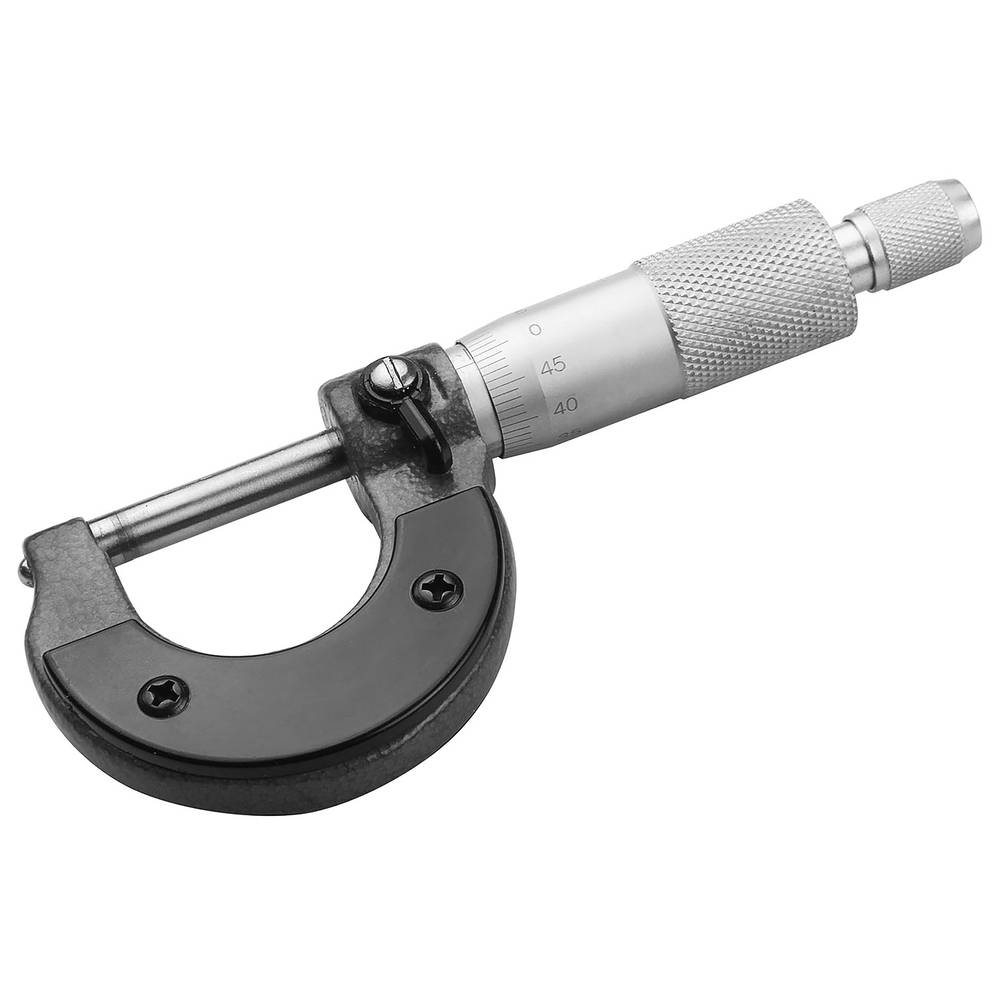 TOLSEN 35055 Micrometer, 0-25mm, Accuracy 0.01mm, Carbide Measuring Face, Chrome-Plated Frame, Ratchet Stop, Includes Case | Model: 35055_img_3