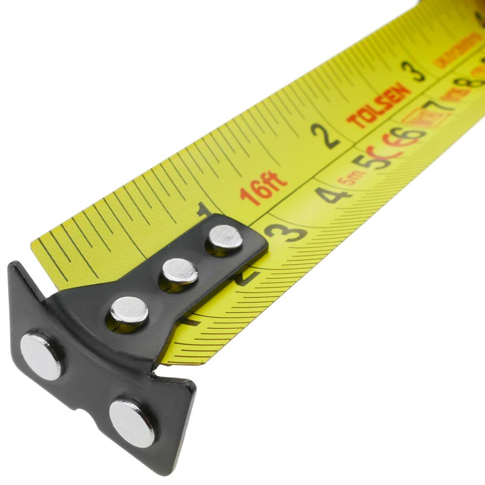TOLSEN 36004 Measuring Tape, 5m (16ft), Metric & Inch, Magnetic Hook, ABS/TPR Case, Industrial | Model: 36004_img_7