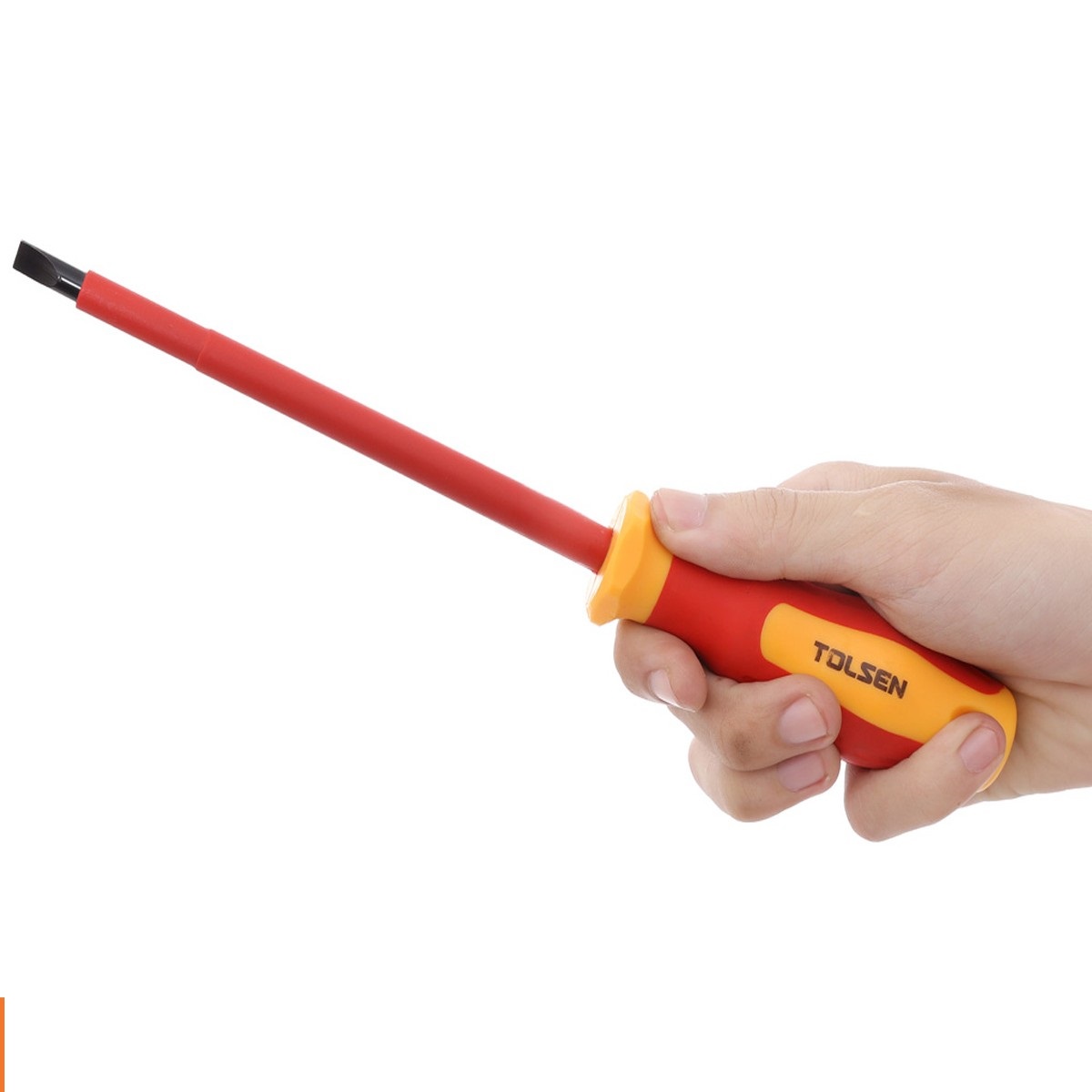 Tolsen VDE Flat Screwdriver (4.0x100mm) 1000V, Model: 38001_img_3