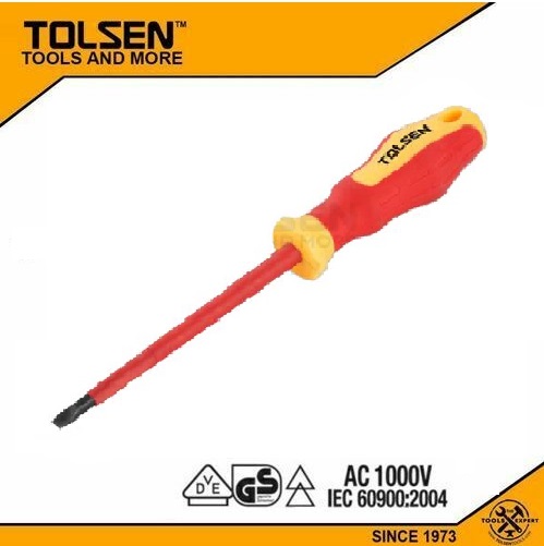 Tolsen VDE Flat Screwdriver (4.0x100mm) 1000V, Model: 38001_img_8