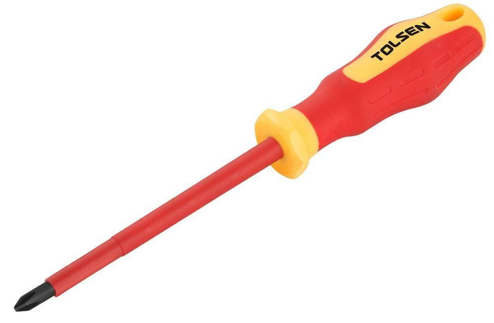 Tolsen VDE Insulated Star Screwdriver (PH2 x 100 mm) Model: 38007_img_3