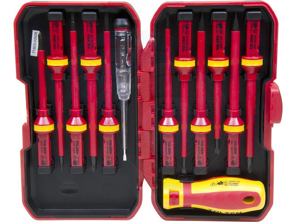 TOLSEN 38016 13Pcs VDE 1000V Insulated Screwdriver Set | Interchangeable | VDE/GS Certified | Includes Voltage Tester | Model: 38016_img_3