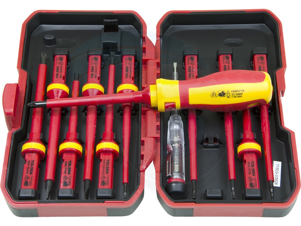 TOLSEN 38016 13Pcs VDE 1000V Insulated Screwdriver Set | Interchangeable | VDE/GS Certified | Includes Voltage Tester | Model: 38016_img_5