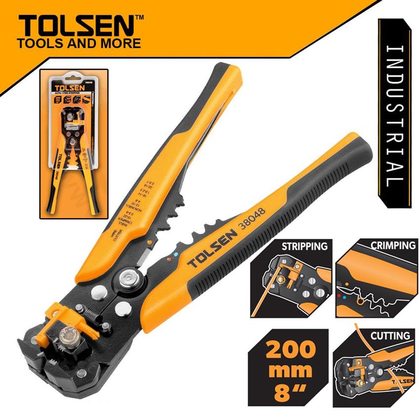 TOLSEN 38048 Industrial Automatic Wire Stripper | 8" (200mm) | 24-10 AWG | Stripping, Cutting & Crimping | Model: 38048_img_4
