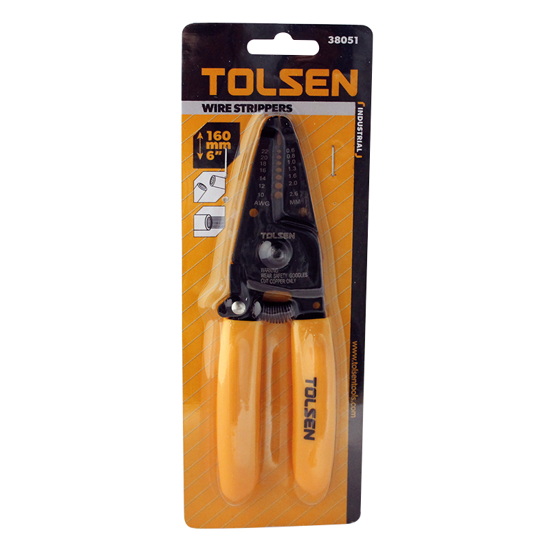 TOLSEN 38051 7-in-1 Wire Stripper | 6" (160mm) | 0.6-2.6mm | 10-22 AWG | Grip & Cutter | Model: 38051_img_3