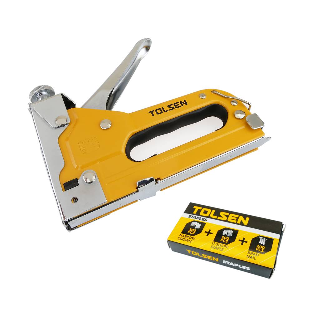TOLSEN 43021 Heavy Duty 3 Way Staple Gun, 4-14mm, Powder Coated, Includes 200pcs Staples, Compatible with Rapid, Arrow, Esco, Model: 43021_img_5