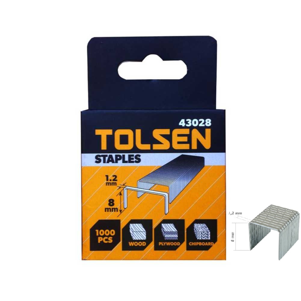 TOLSEN 43028 Staples Wire Refill | 1.2 × 8mm | 1000pcs | Compatible with TOLSEN 43021 Staple Gun | Model: 43028_img_4
