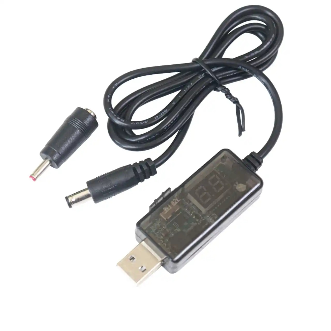 DC Boost Cable USB Step-Up Converter – 5V to 9V/12V Adjustable 1A with LED Display