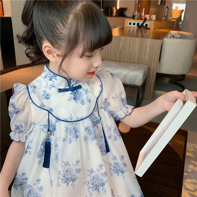 Kids Girls Summer Chinese Traditional Style Party Dress (2–6 Years)_img_0