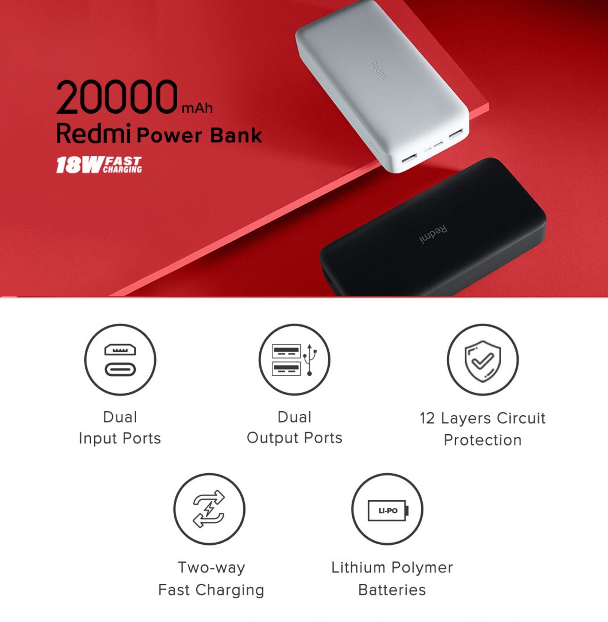 Xiaomi Redmi 20000mAh Power Bank – 18W QC3.0 Fast Charging Version_img_1