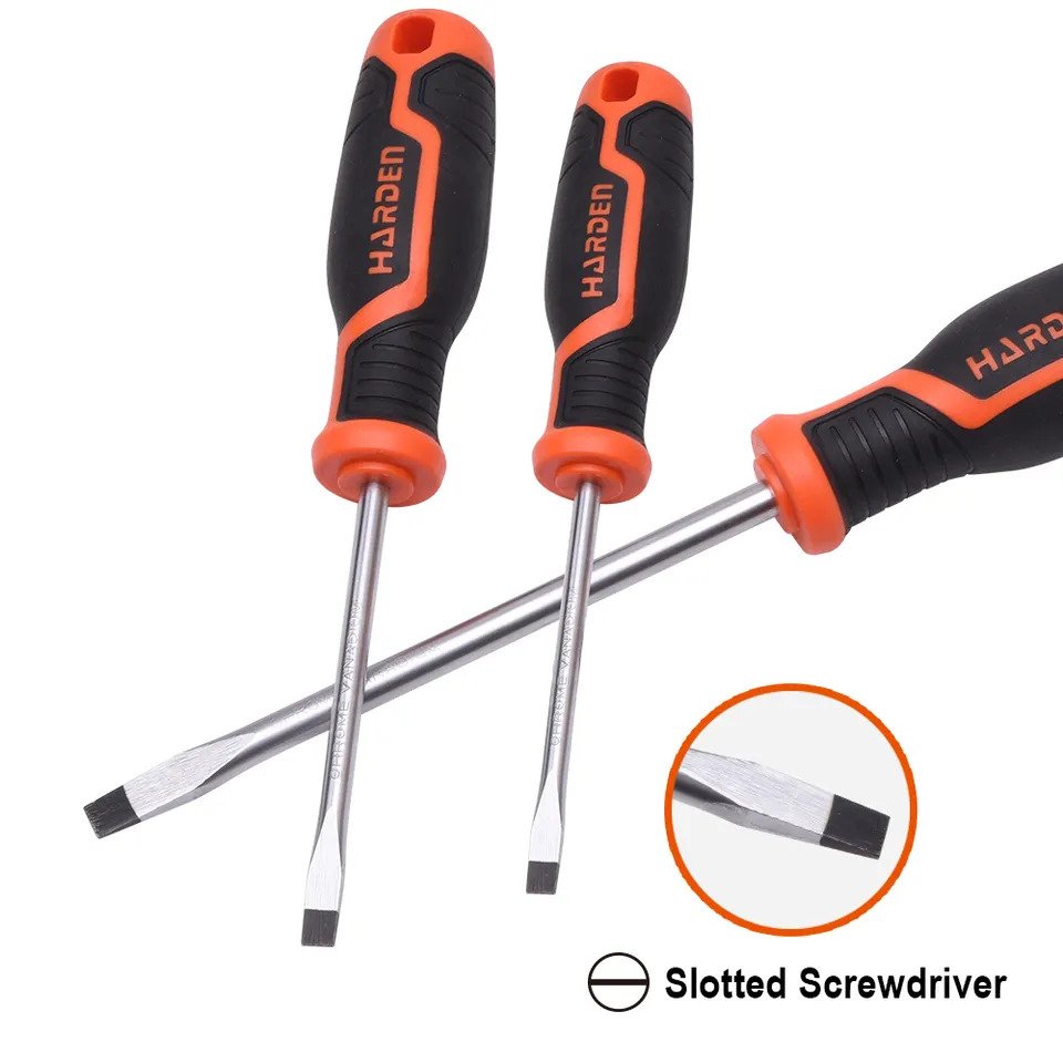 HARDEN Slotted Magnetic Screwdriver ( 1.5" | 4" | 6" | 8" | 10" | 12" ), Flat Screw driver with strong magnet & CRV; Model: 550251 | 550253 | 550255 | 550256 | 550257 | 550258_img_4