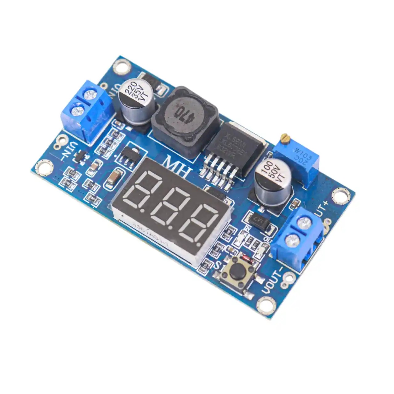 DC-DC Step Up XL6009 4A Adjustable Boost Converter DC 4.5-32V to 5-35V Power Supply Voltage Regulator Module with LED Display Voltmeter