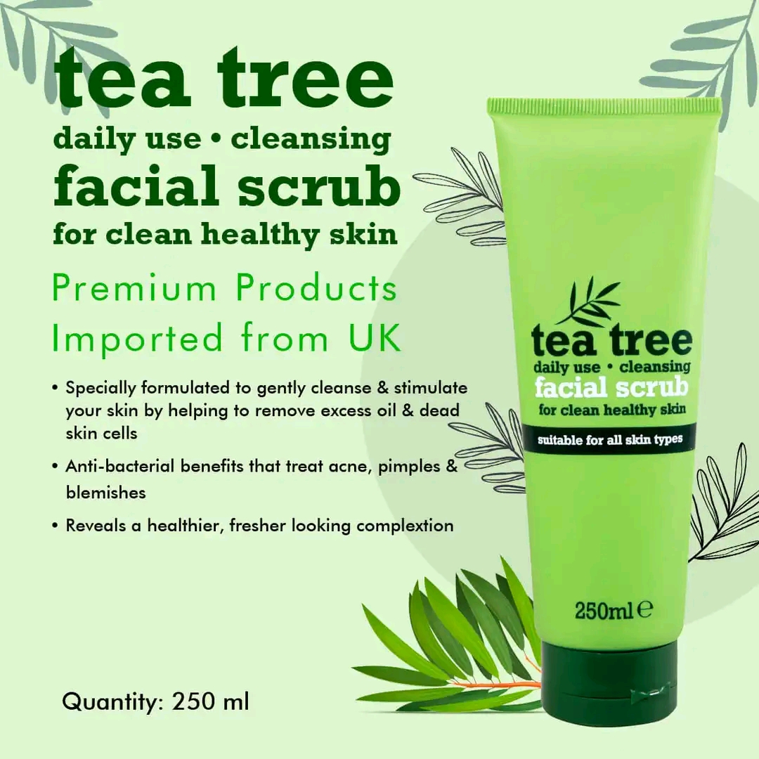 Xpel Tea Tree Facial Scrub Made-in-UKNet wet -250ml