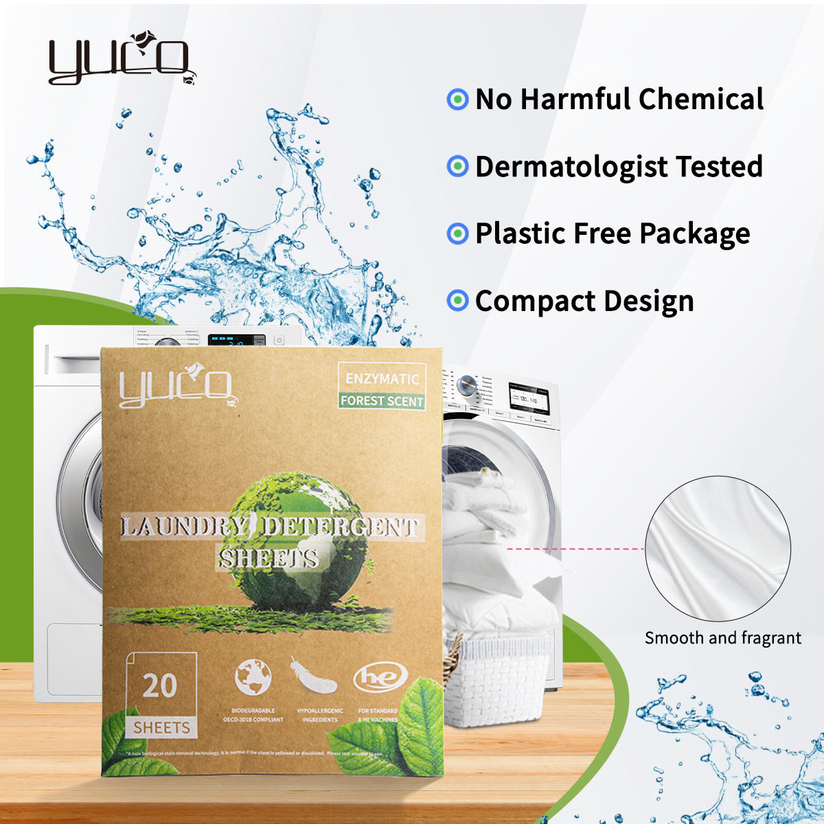 YUCO লন্ড্রি ডিটারজেন্ট শিটস – Smart & Eco-Friendly Laundry