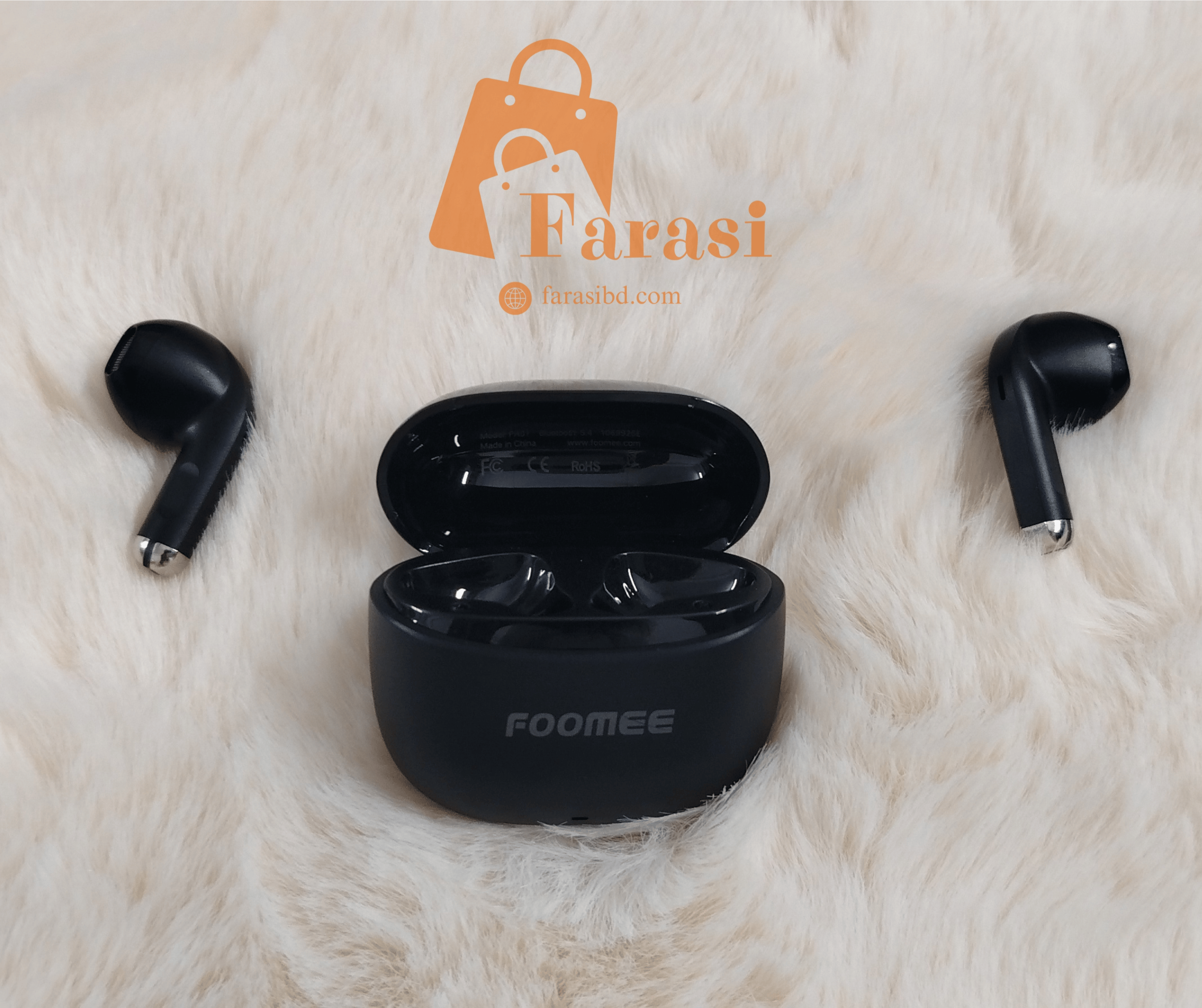 Foomee PA01 Mini Wireless Earbuds - Black - Image 3