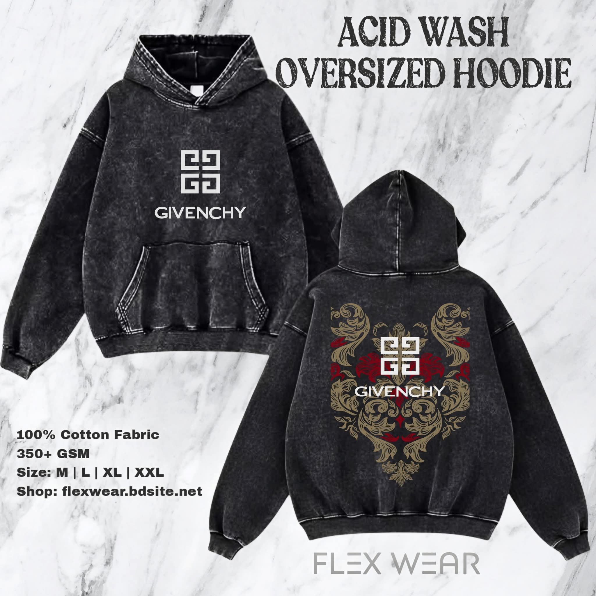 Givenchy Oversized Acid Wash Hoodie