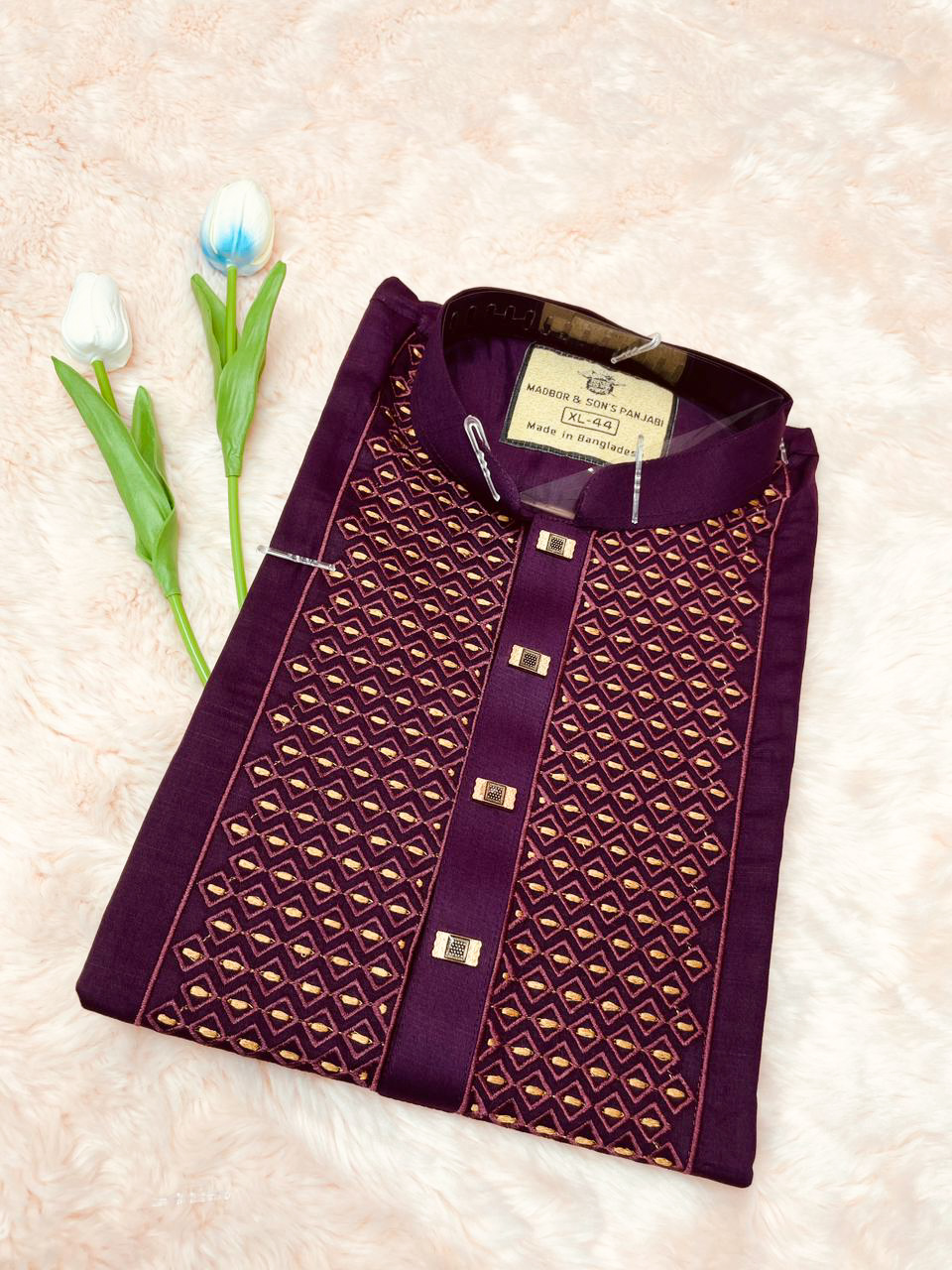 Maroon embroidery