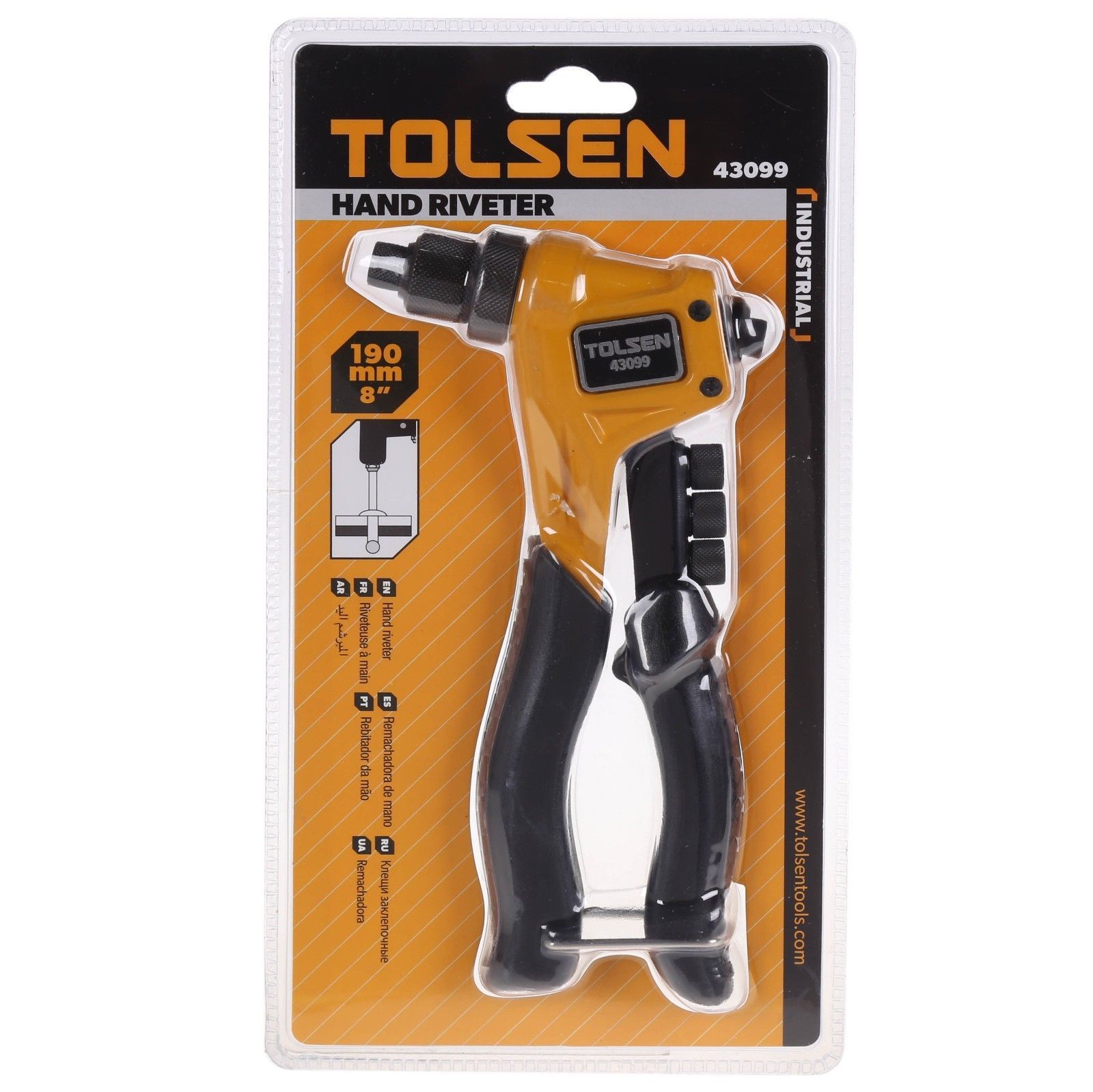 TOLSEN 43099 Hand Riveter | 8" (200mm) | Aluminium Alloy Body | Over 40% Labor Saving | 3 Jaw Alloy Steel | Model: 43099_img_2
