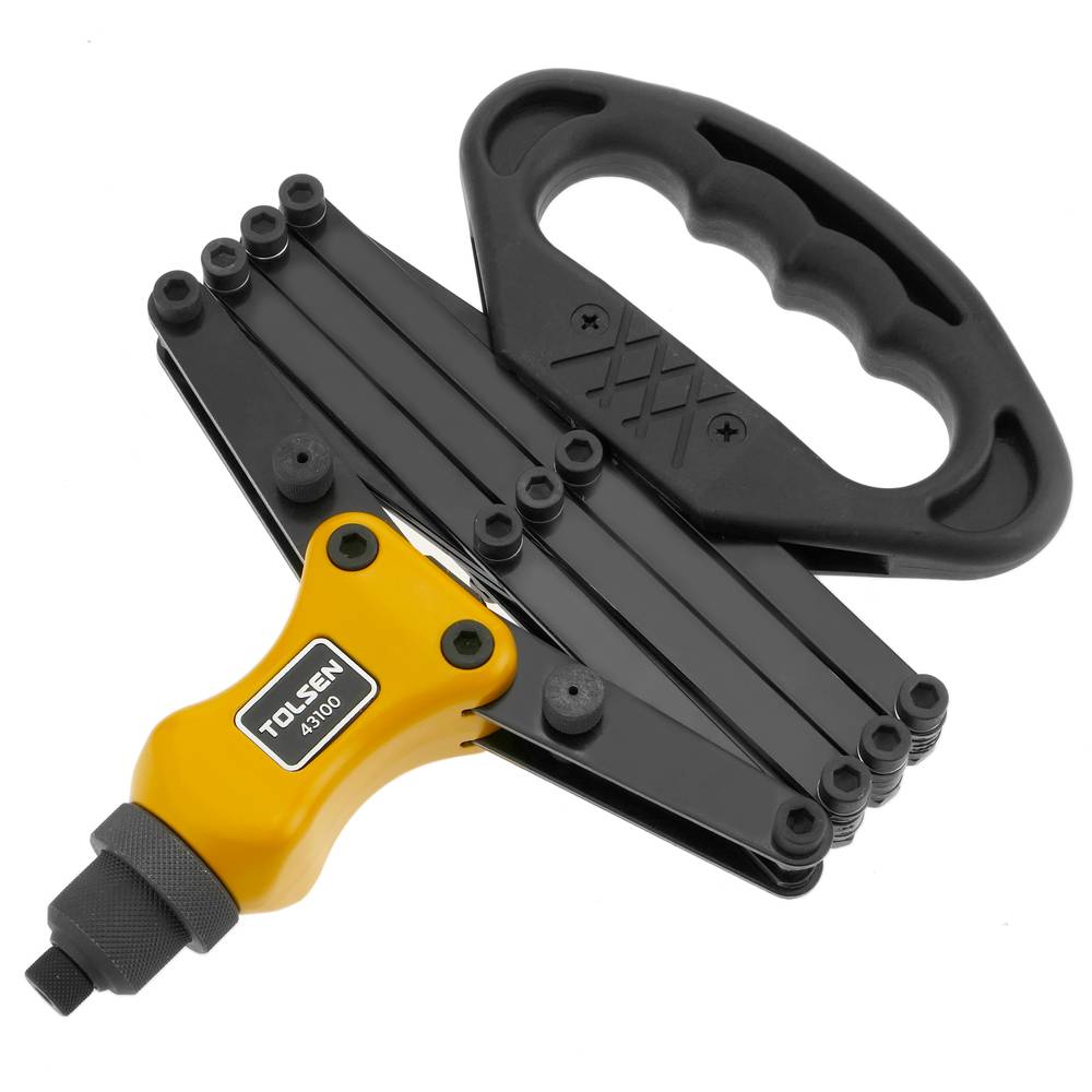 TOLSEN 43100 Heavy Duty Folding Hand Riveter, 10-32" Capacity, Industrial Series, Aluminium Alloy Body, For Aluminium, Steel & Stainless Steel Rivets | Model: 43100_img_2