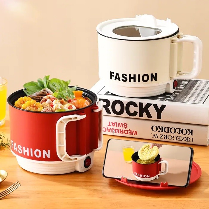 Fashion Electric Cooking Pot, Electric Multi Functional Cooker, Electric Cooking Pot (1.6L) Double Layer Non-stick Cooking pot (Mini Rice Cooker)