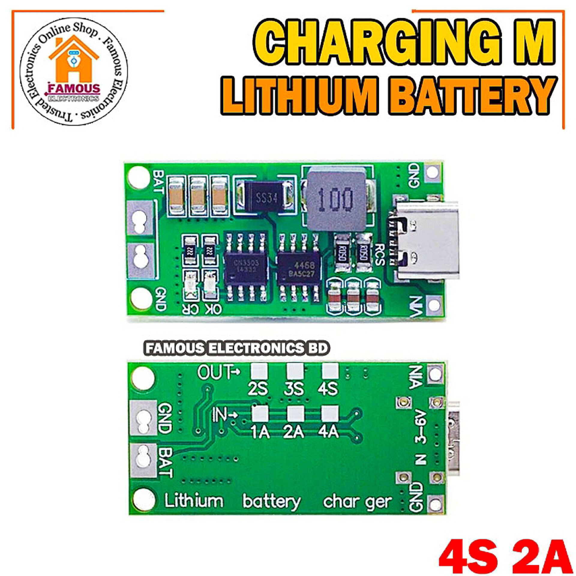 Multi-Cell 4S 2A Type-C To 12.6V Step-Up Boost Lipo- Polymer Li-Ion Charger 16.8V 18650 Lithium Battery_img_3