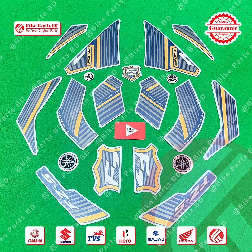 Full Set Sticker for Yamaha FZS V2 (Armada Blue) bike. thumbnail 2