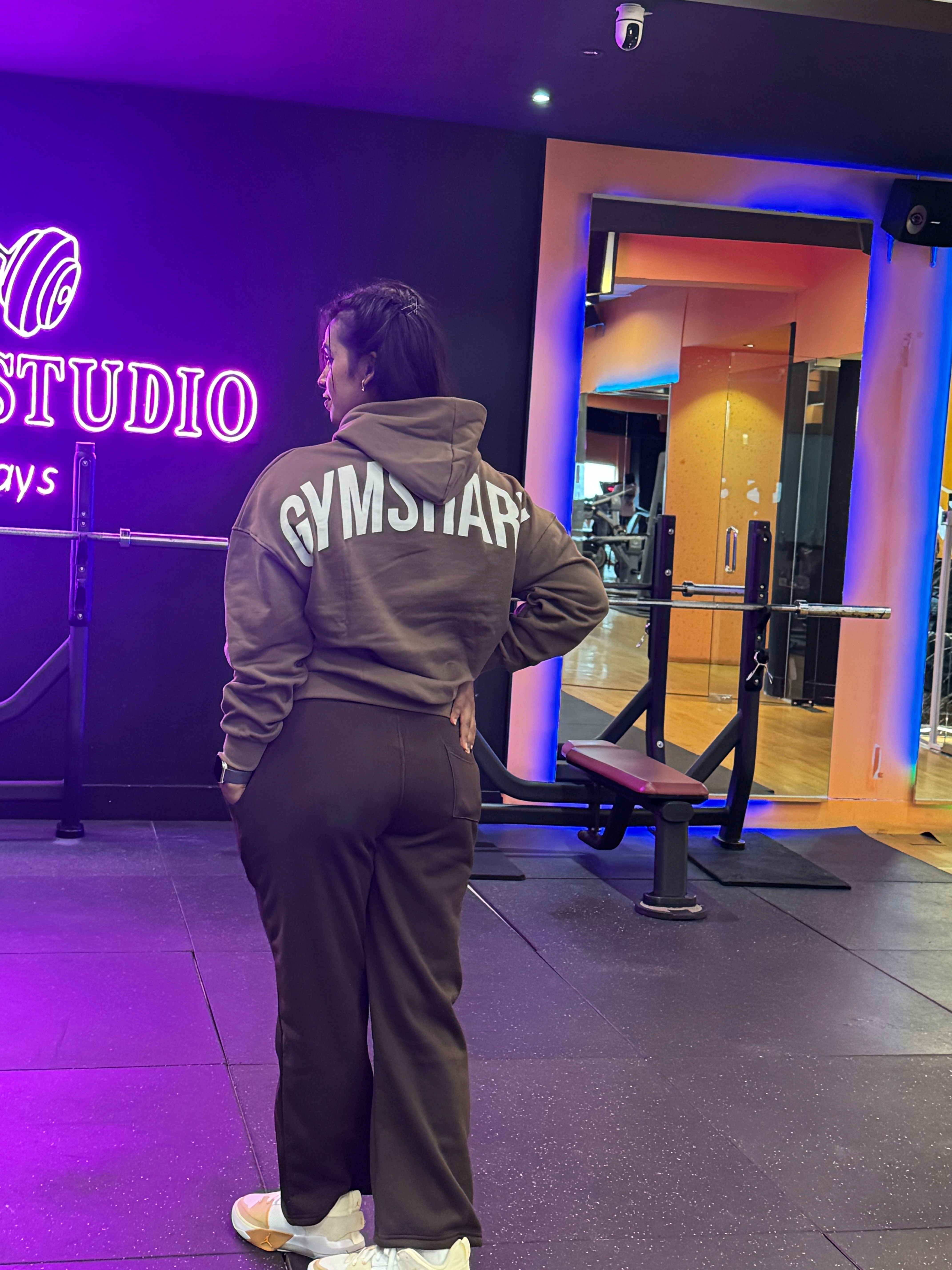 Gym*shark Unisex Brown Tan color oversized hoodie_img_3