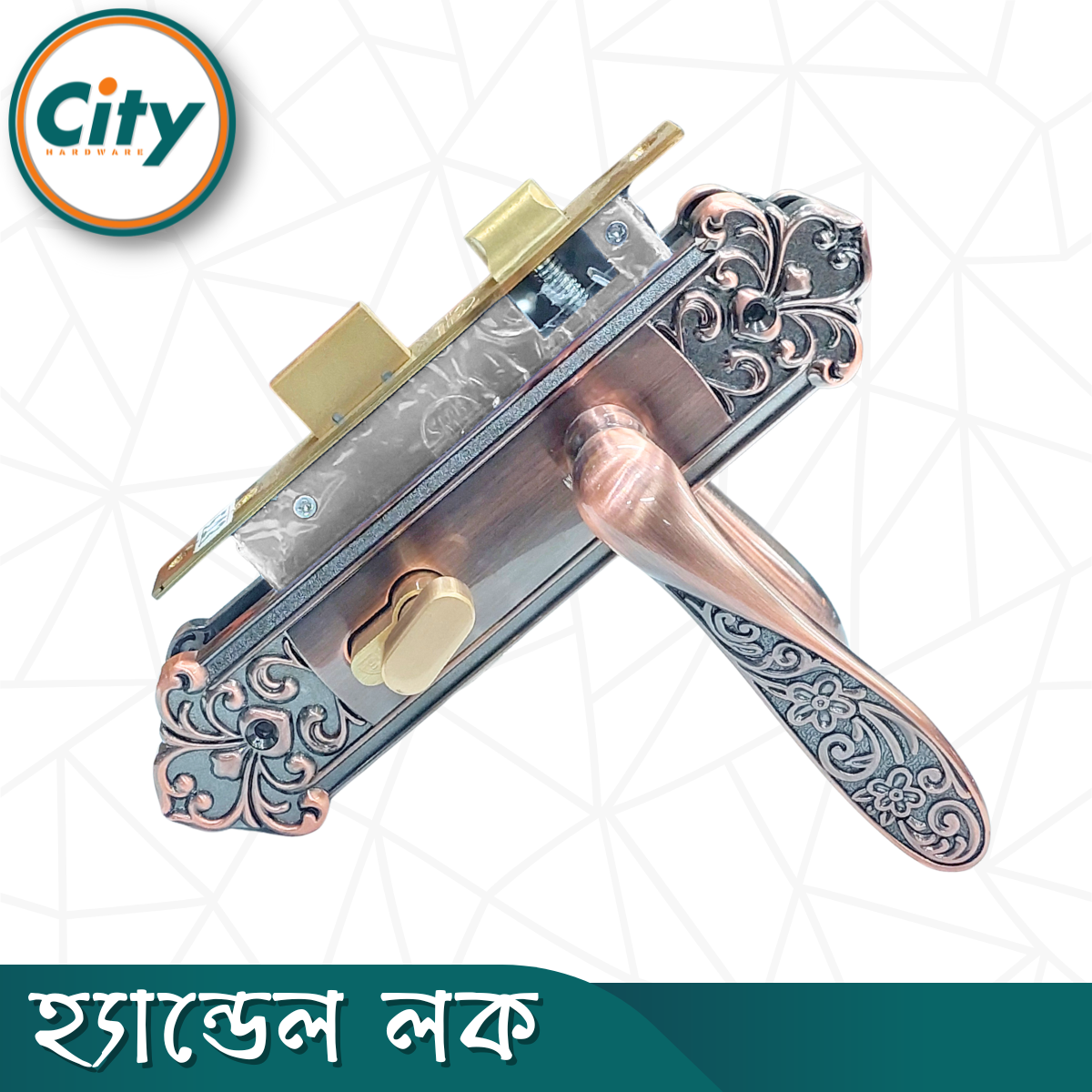 প্রিমিয়াম কুয়ালিটি ছোট আকারের হ্যান্ডেল লক নব সহ ভিতরের রুমের জন্য অ্যান্টিক রঙের দরজার লক Door Lock_img_1