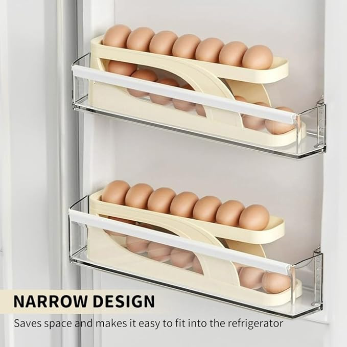 Automatic Rolling Egg Holder – Space-Saving 2-Layer Egg Storage Rack_img_1
